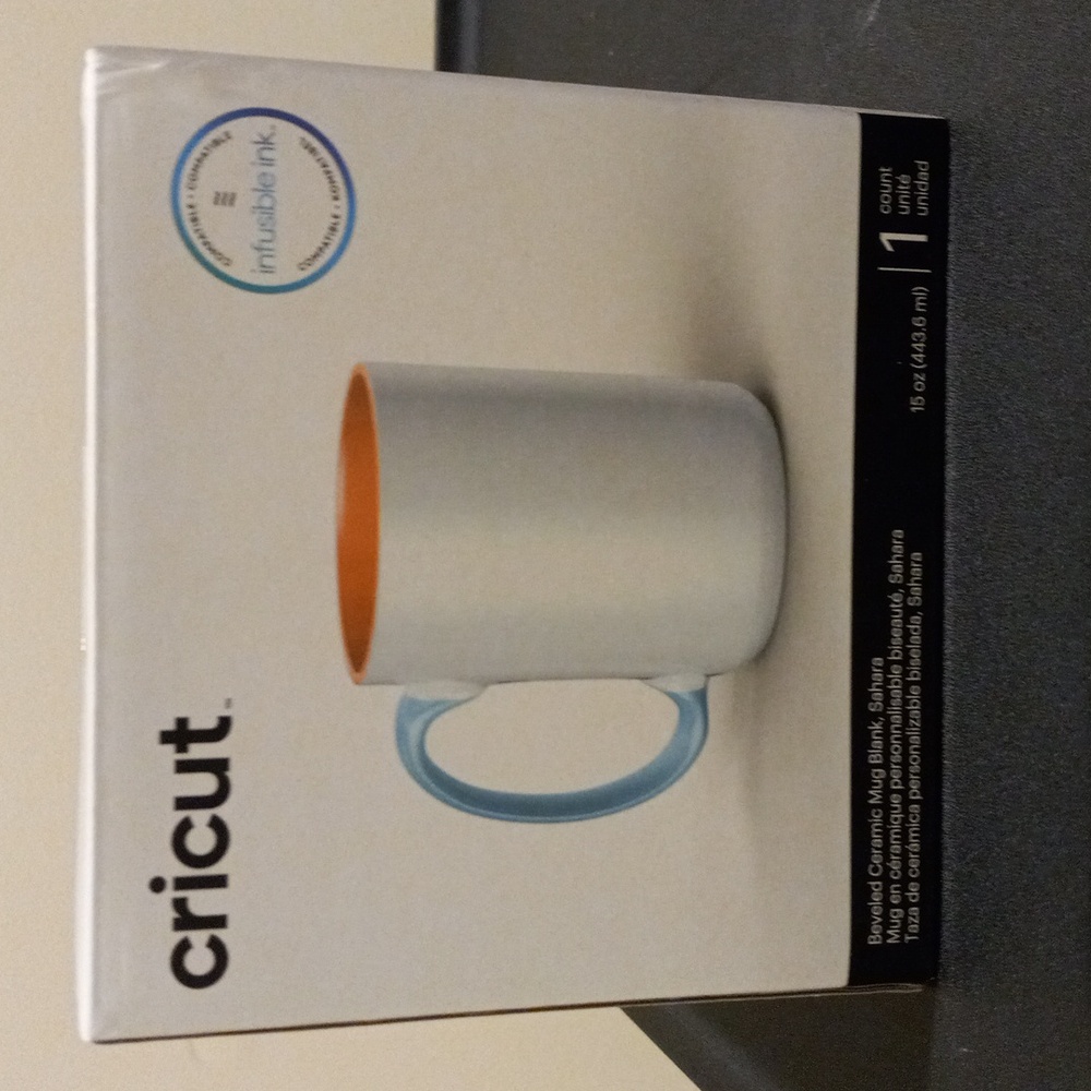 Cricut Beveled Ceramic Mug with Orange (Sahara) Interior